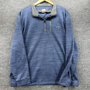 Callaway Sweatshirt Golf Pullover Mens XL Blue Quarter Zip Fleece‎ Lined